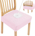 Smiry Waterproof Seat Covers for Dining Room Chairs Set of 6 - Pink