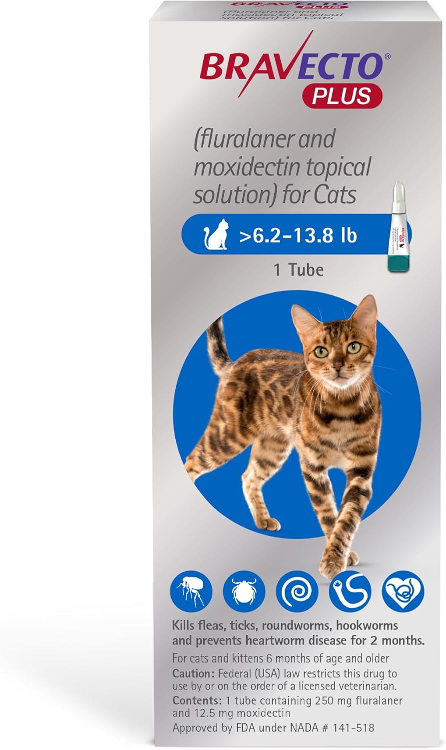 BRAVECTO PLUS Topical Solution for Cats: Flea, Tick & Heartworm