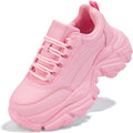 Chunky Platform White Leather Sneakers for Women - 3.15in Lift