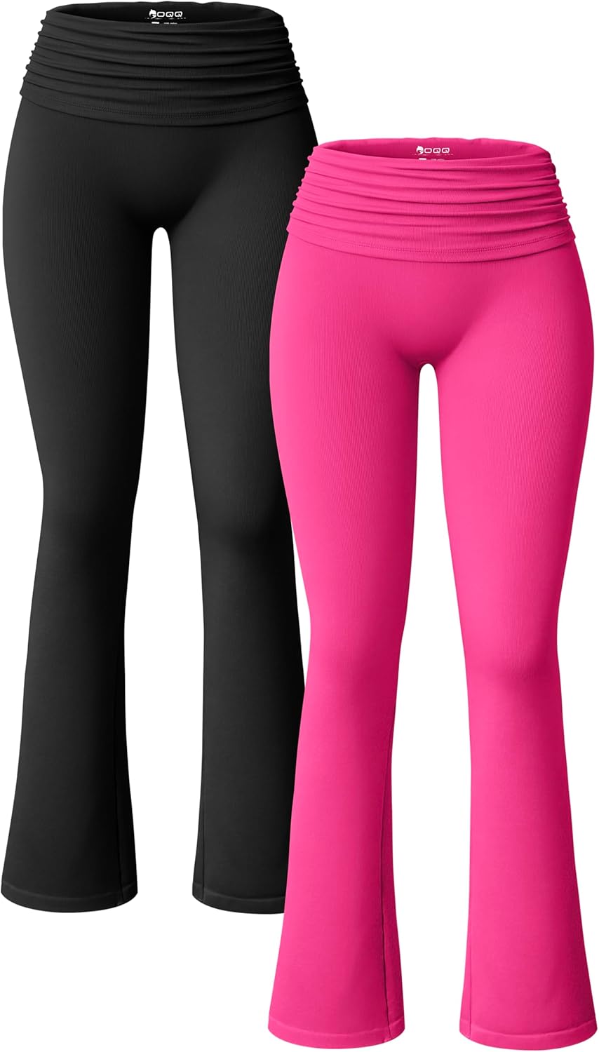 OQQ Women's 2 Piece Flared Pants for Casual Daily Wear