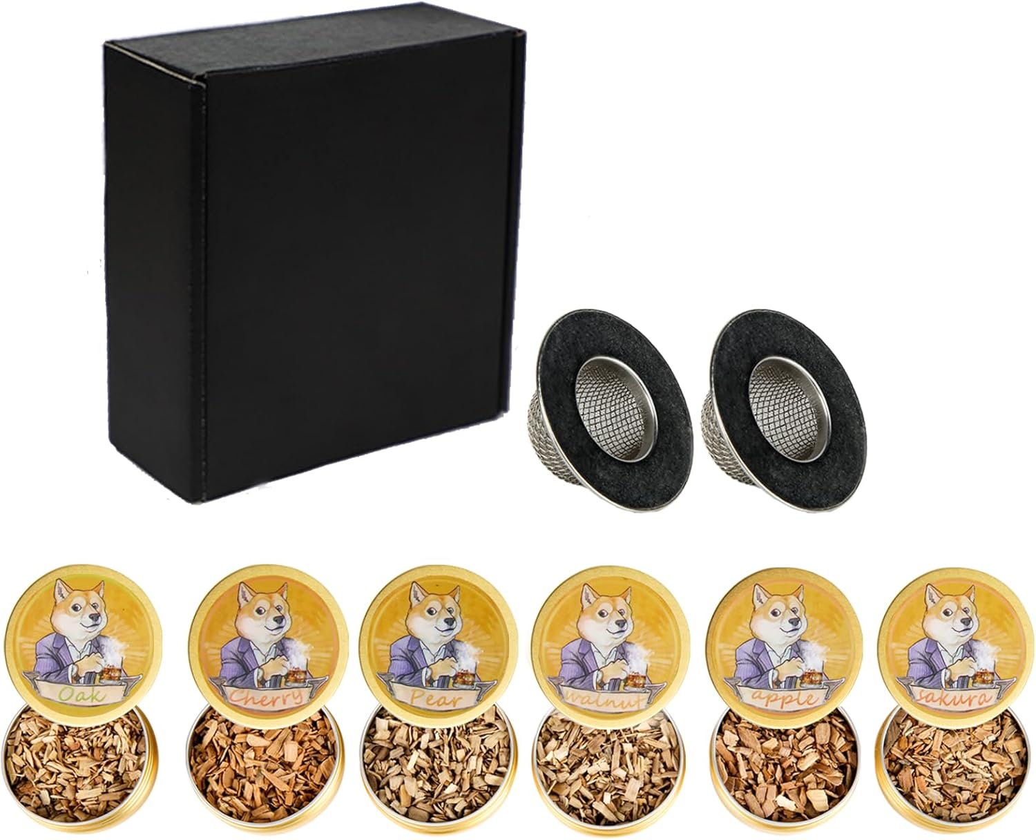 Bourbon Smoker Kit - 6 Wood Chips & Filters - Gifts for Him