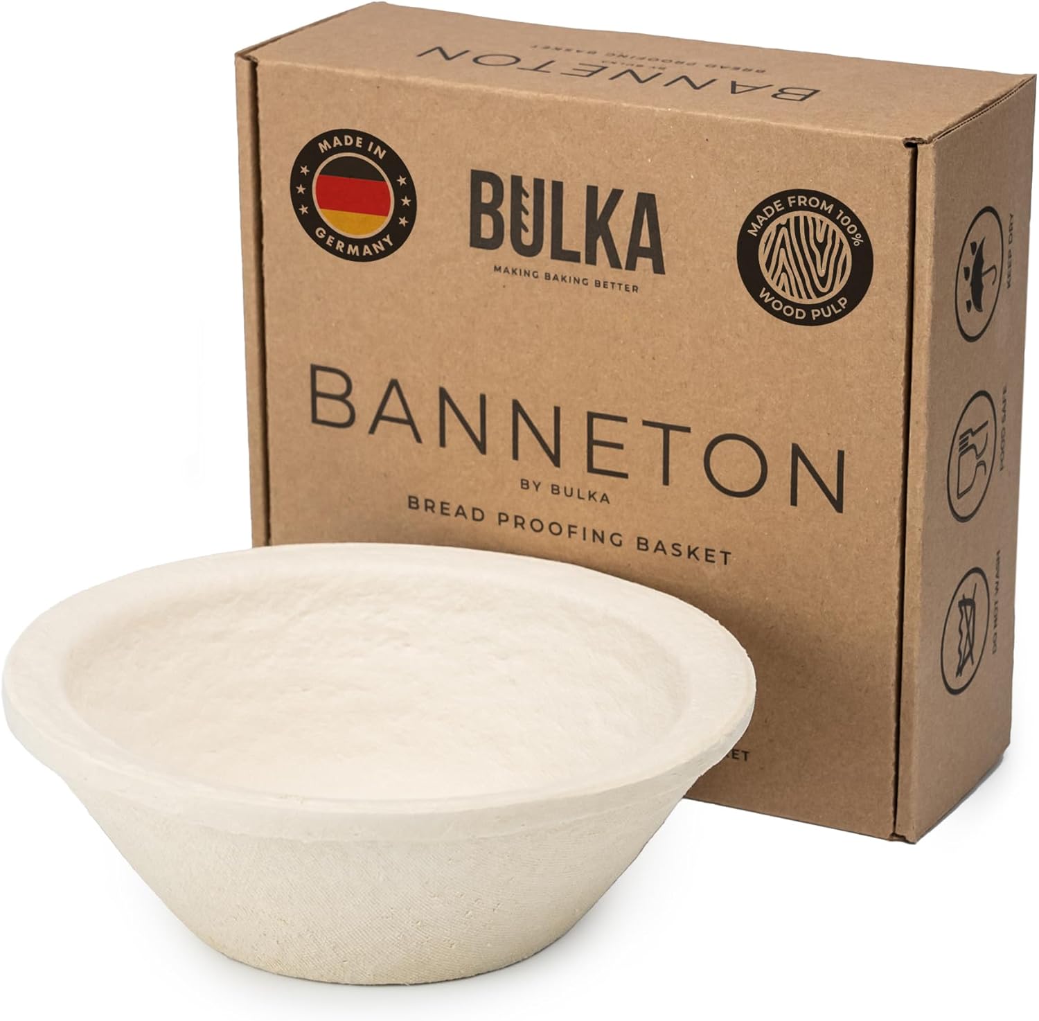 Bulka Small Round 8in Sourdough Proofing Basket for Baking