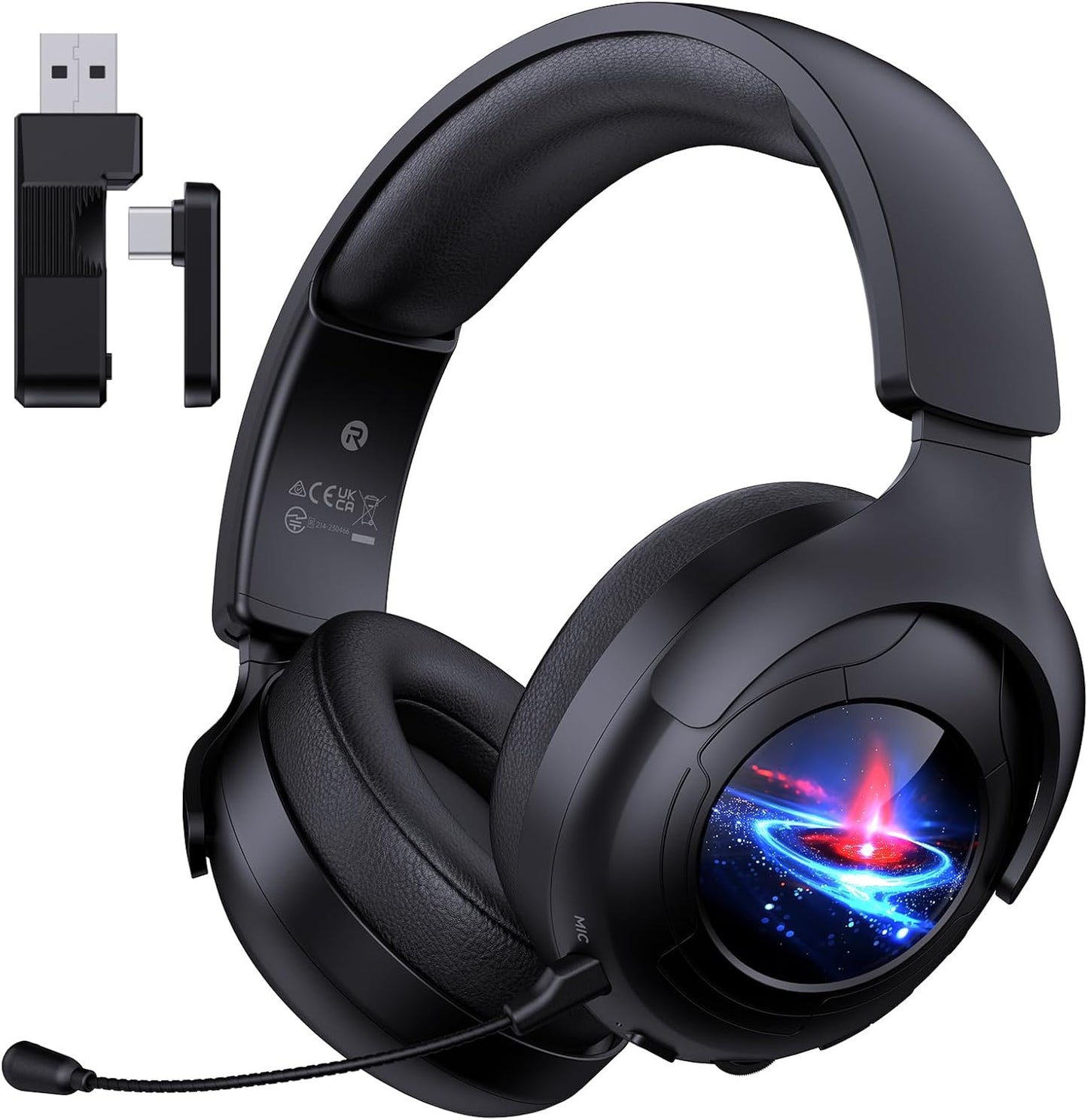 Wireless Gaming Headset | Bluetooth 5.3 | Noise-Canceling Mic | 45H+ Battery