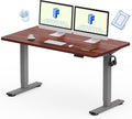55 x 28 in Mahogany One-Piece Standing Desk (2-Pack) - Smooth Electric