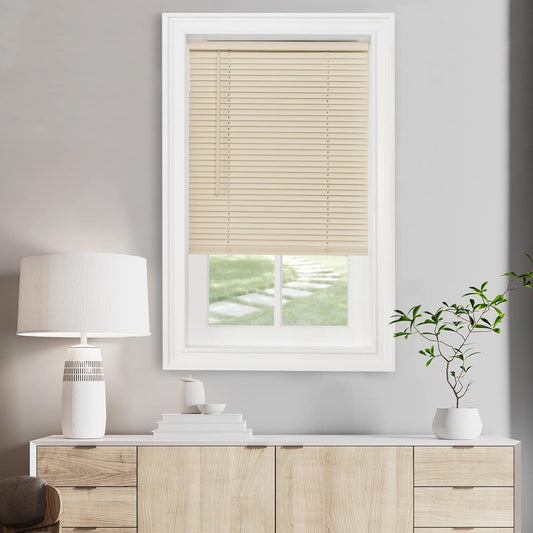 Cordless Light Filtering Mini Blinds - 42 Inch Width, 64 Inch Length