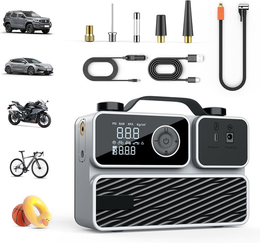 Portable 150PSI Cordless Tire Inflator: Rechargeable & Auto Shutoff