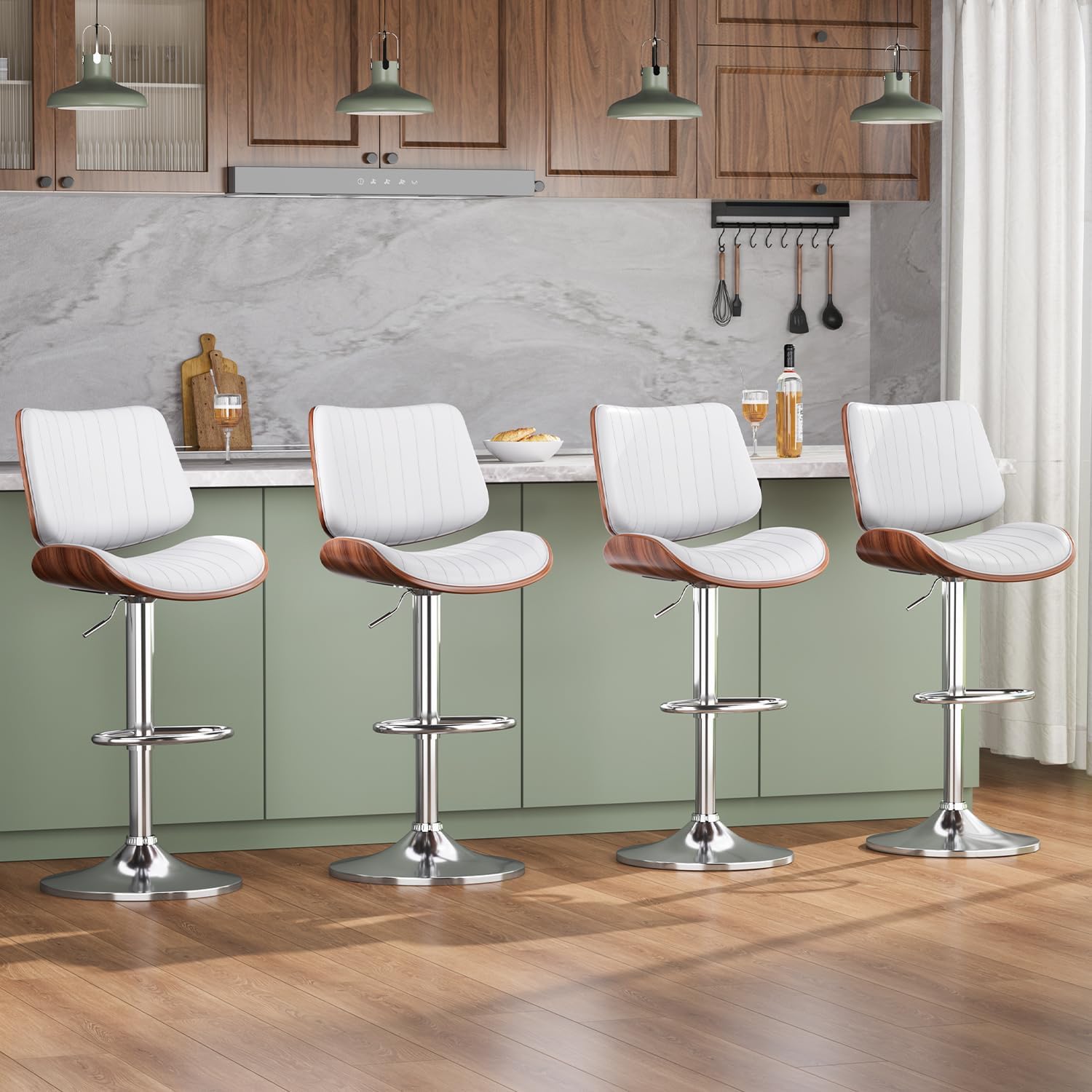 Swivel Bar Stools Set of 4 for Kitchen Counter and Dining Room