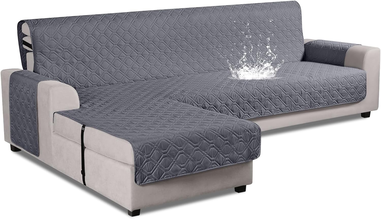 VANSOFY Waterproof L Shaped Sofa Cover for Pets and Kids