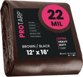 PROTARP 12 x 16 Heavy Duty 22 Mil Tarp Cover (Brown/Black)