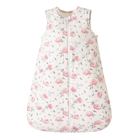 PHF 100% Cotton Winter Sleep Sack, 2.5 TOG, 2-Way Zipper, Pink Floral