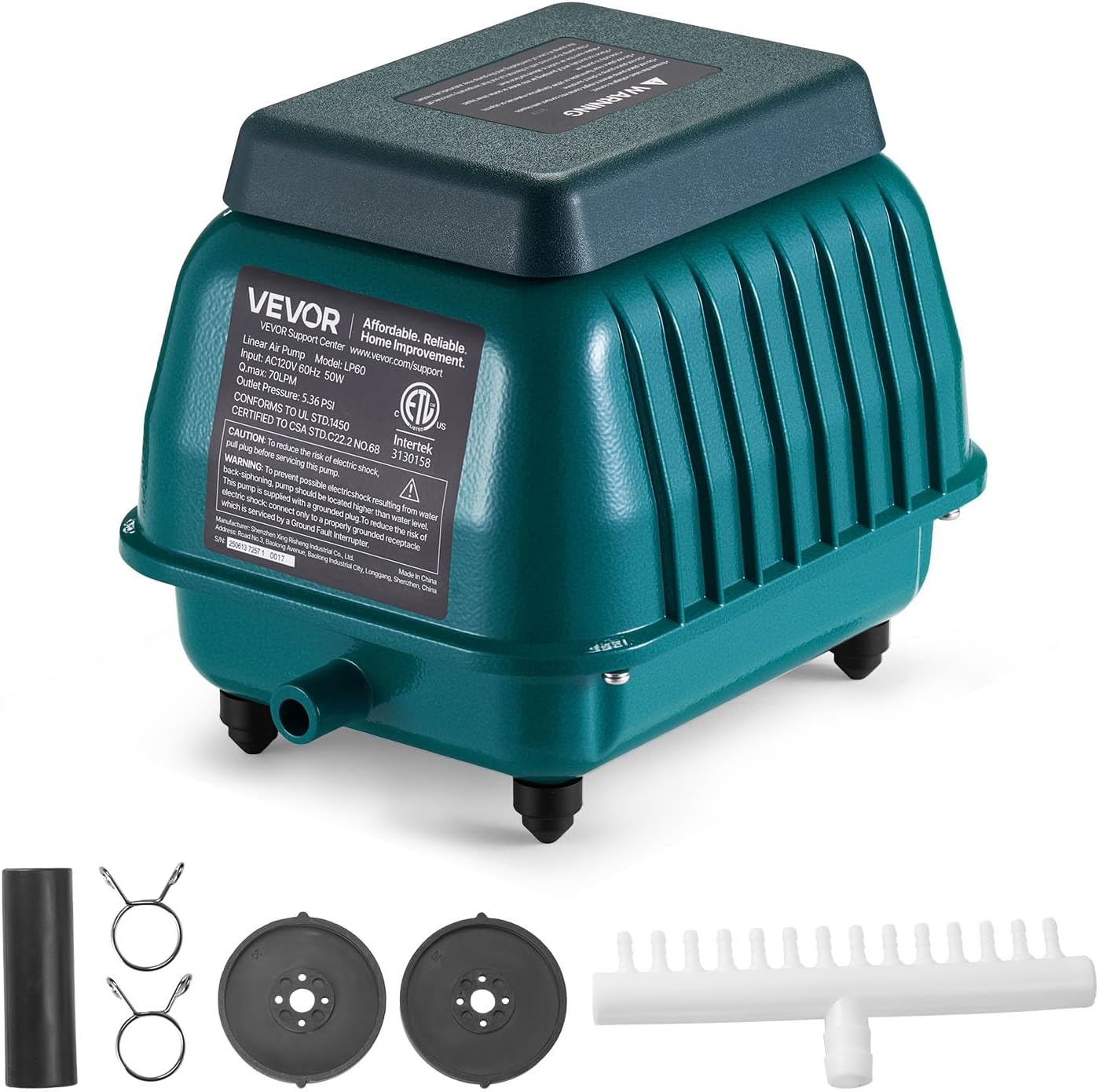 VEVOR Linear Air Pump for Efficient Aeration in Aquariums