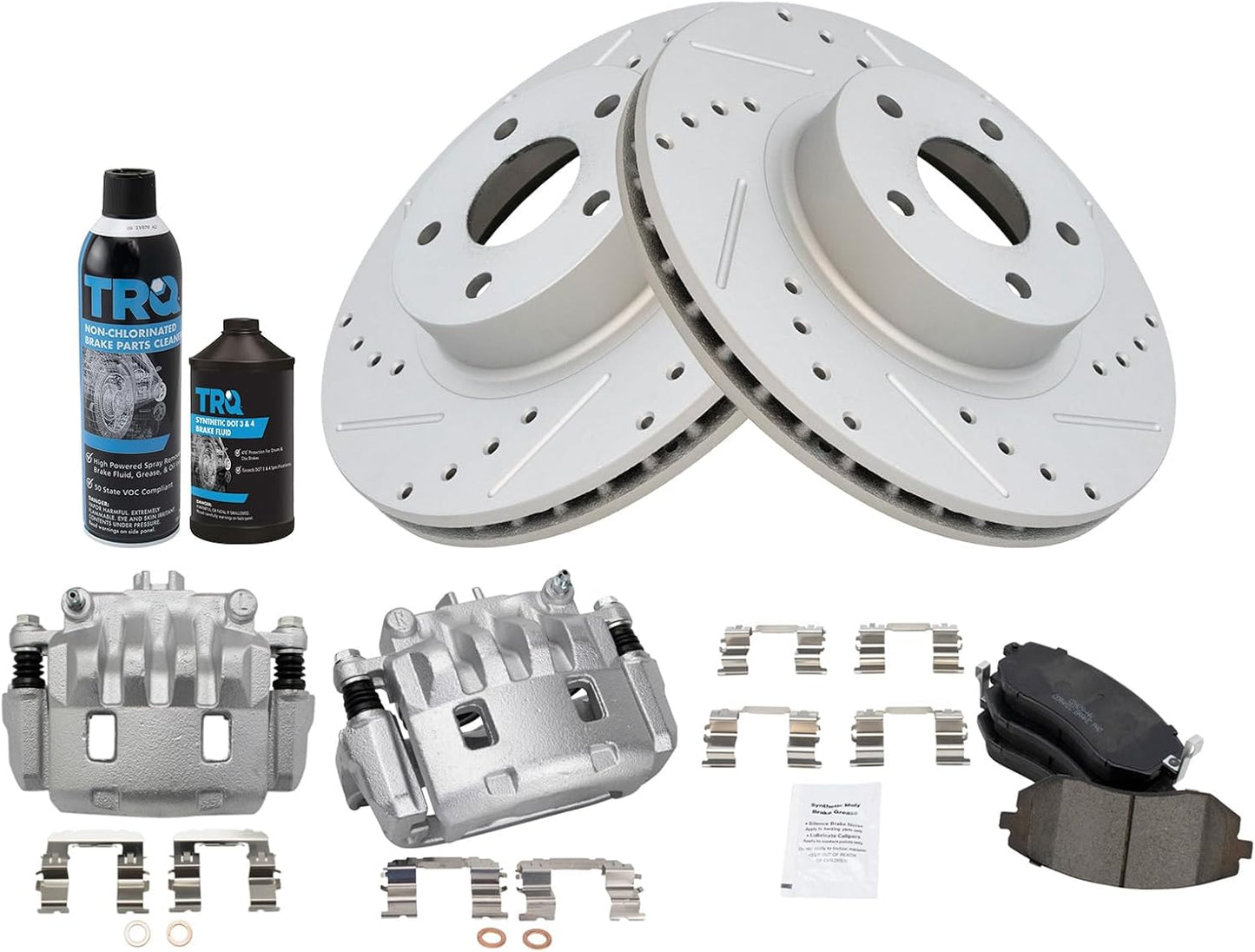 TRQ Front Brake Pad & Rotor Kit for Saab and Subaru Vehicles