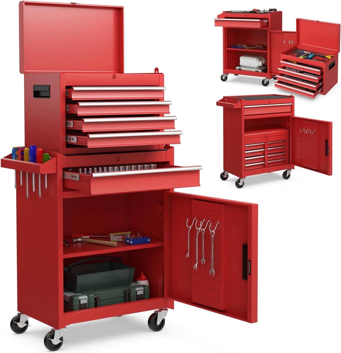 Goplus 5 Drawer Rolling Tool Chest with Detachable Toolbox