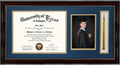 11x22 Mahogany Diploma Frame with Tassel Holder and Photo Mat