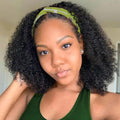 Headband Wig Human Hair Kinky Curly 12in - Natural Brazilian, Glueless