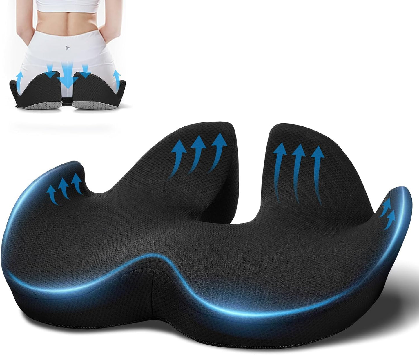 Memory Foam Sciatica Chair Cushion - Pain Relief!