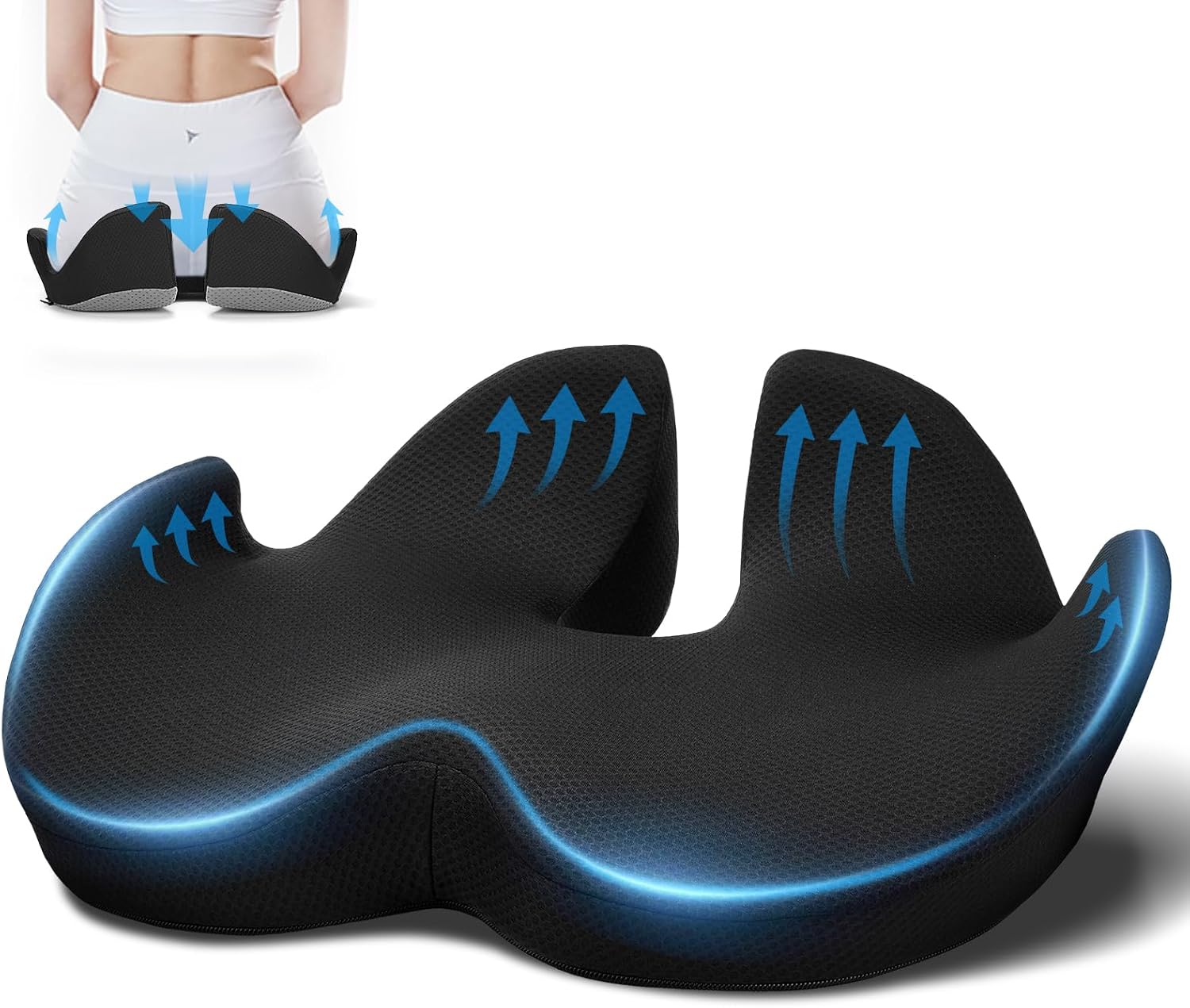Memory Foam Sciatica Chair Cushion - Pain Relief!