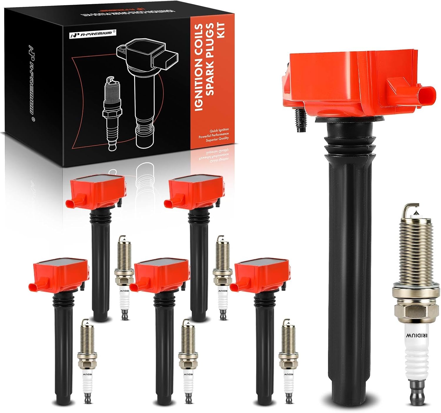 A-Premium Ignition Coil Pack and Iridium Spark Plugs Set
