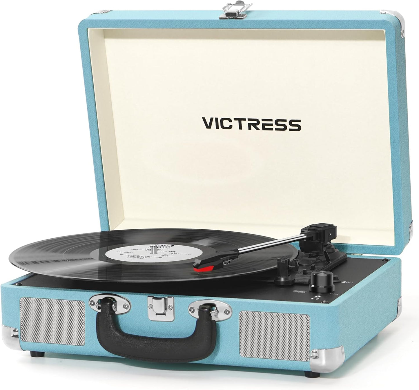 Portable Suitcase Turntable with Bluetooth and PC Recording