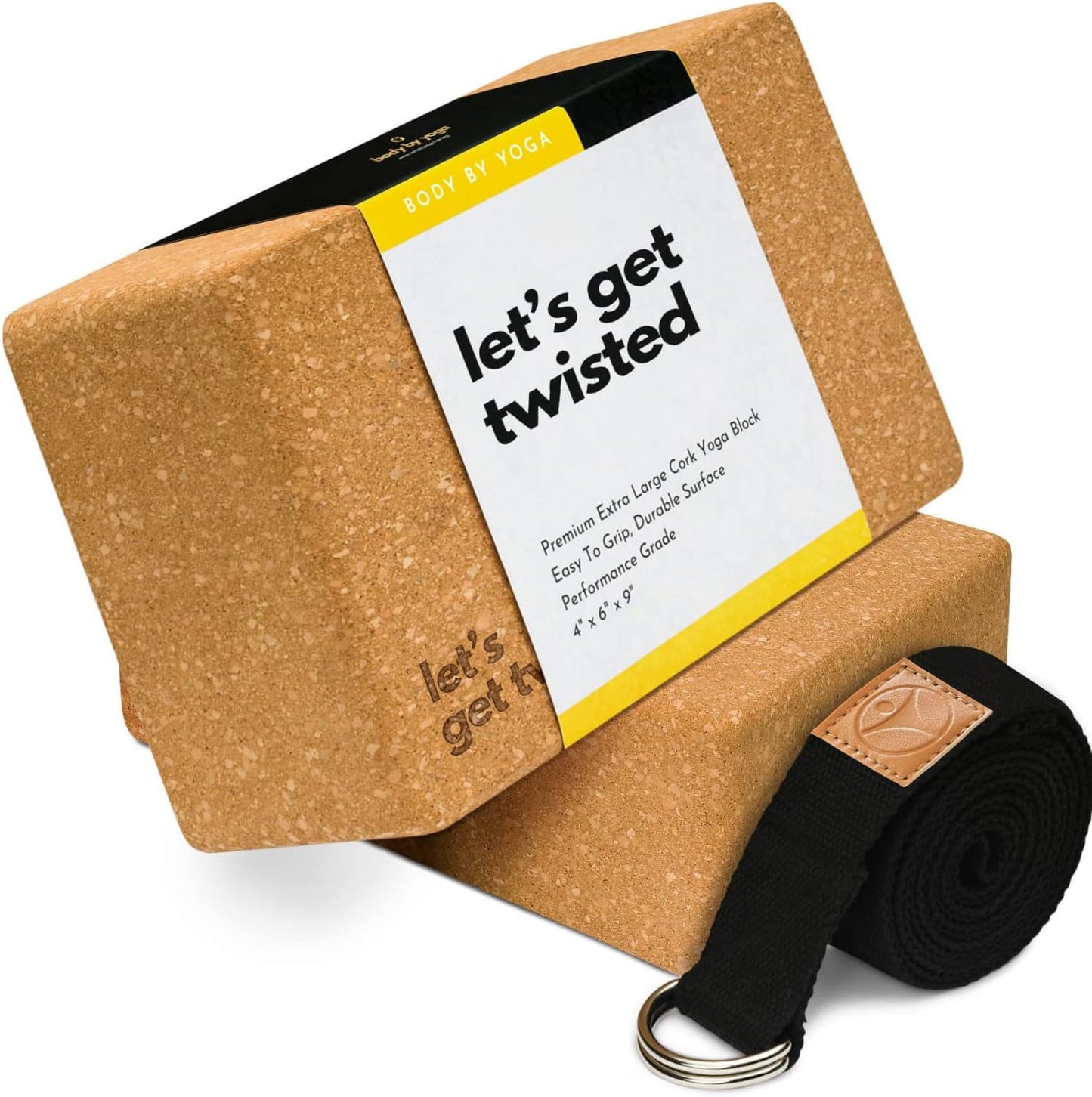 Premium Cork Yoga Blocks for Inflexible Yogis - Extra Large 2-Pack