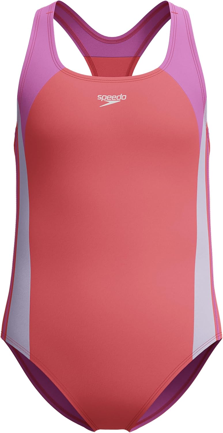Speedo Girl's One Piece Swimsuit with Thick Straps for Comfort