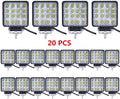 LED Pod Lights 4 in Square Tractor Work Lights 48W - Bright Flood Beam