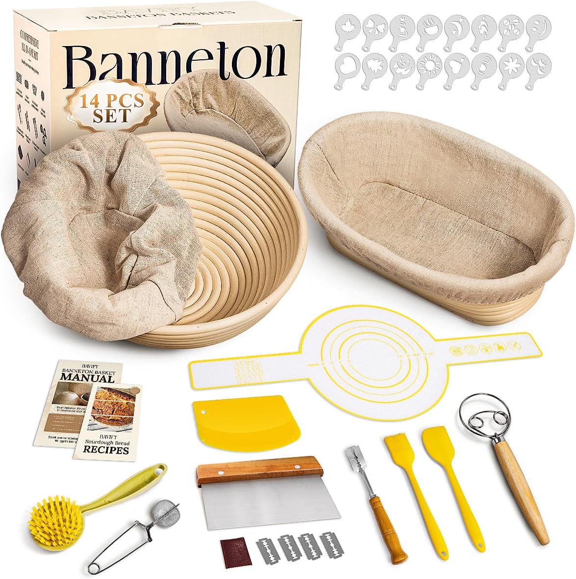 Sourdough Starter Kit with Banneton Baskets for Perfect Bread