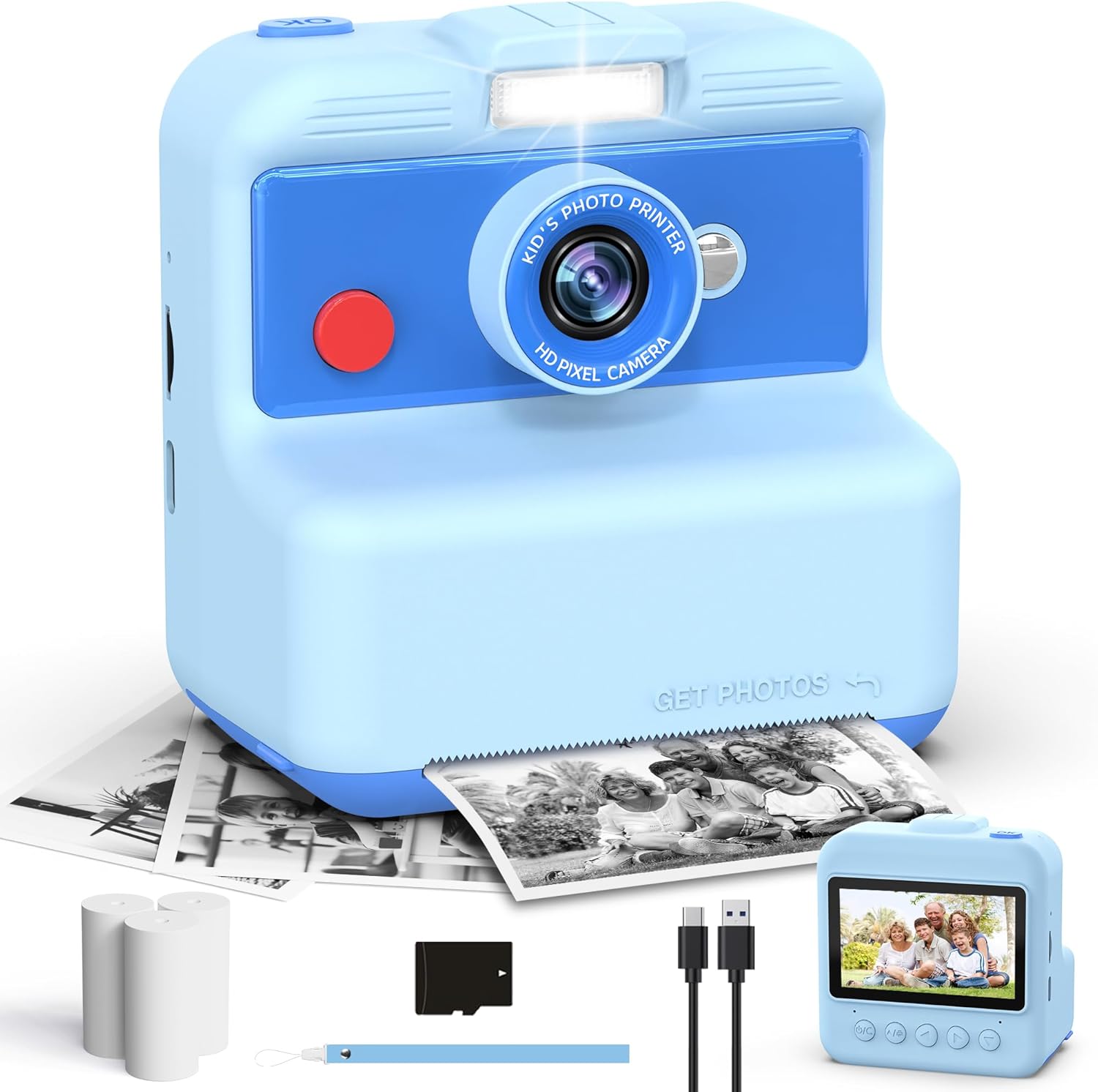 Kids Camera Instant Print with 48MP and 2.5K UHD Video