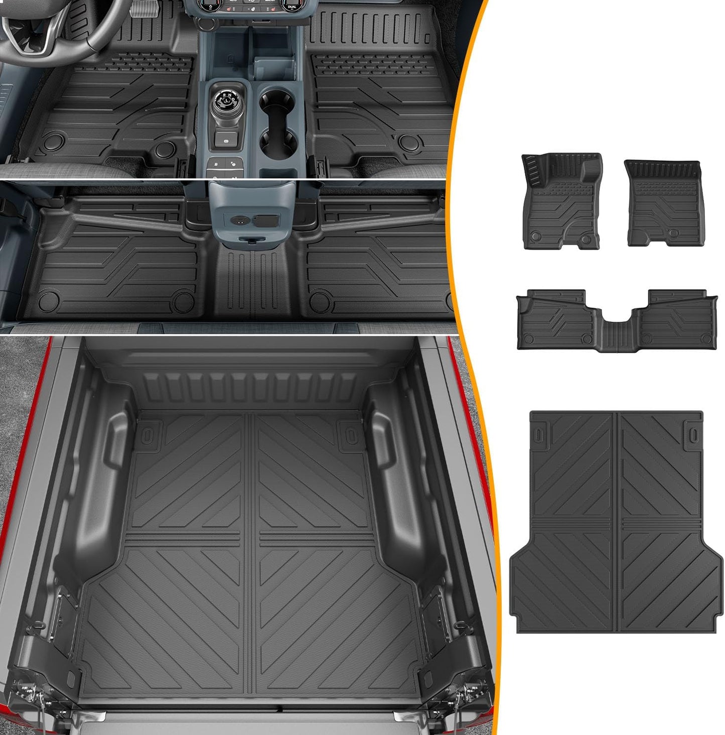 Hybrid Floor Mat for 2022-2025 Ford Maverick by powoq
