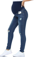 POSHGLAM Maternity Jeans Over Belly Skinny Jeggings - Comfortable