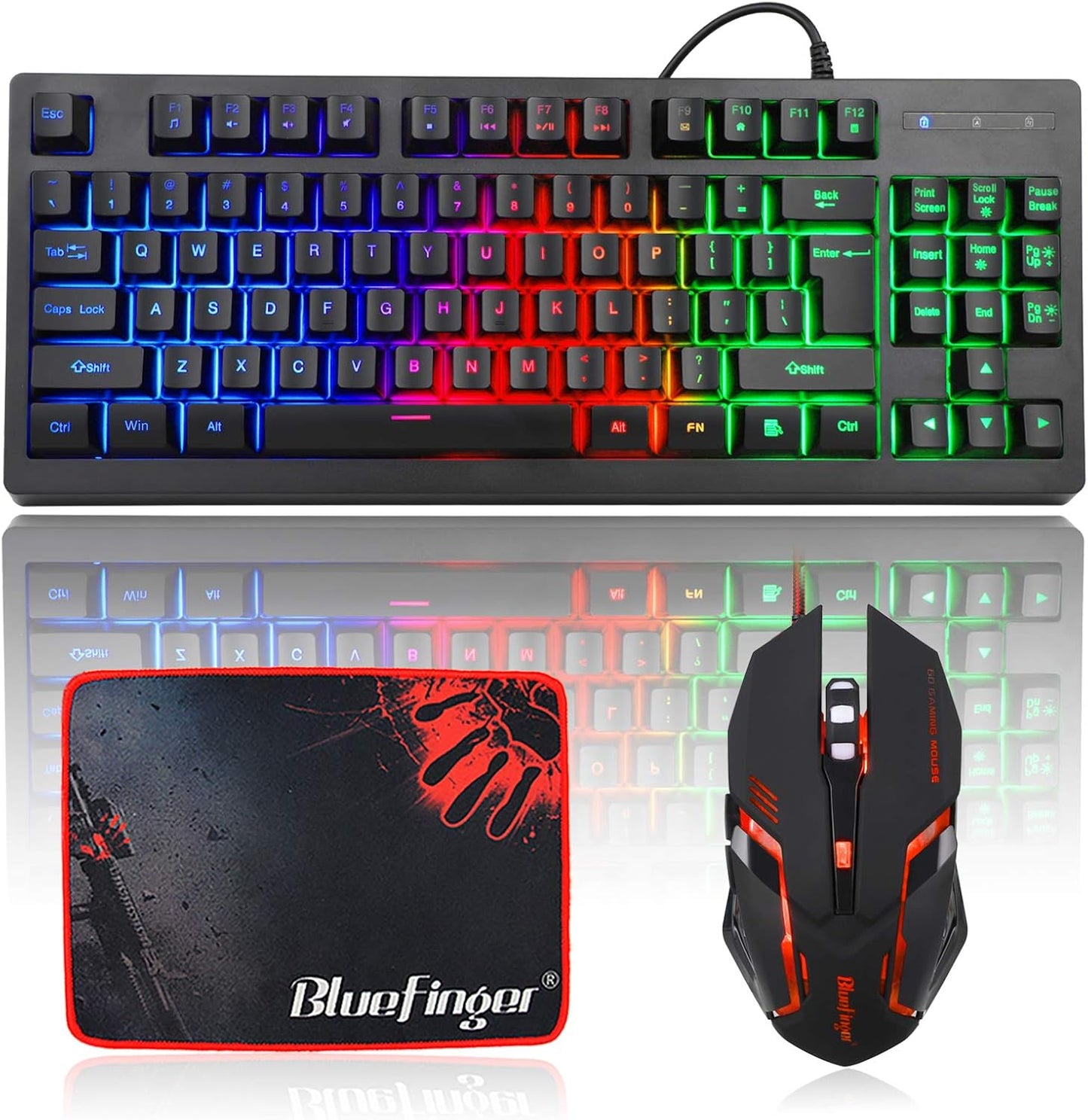 BlueFinger RGB Gaming Keyboard & Mouse Combo
