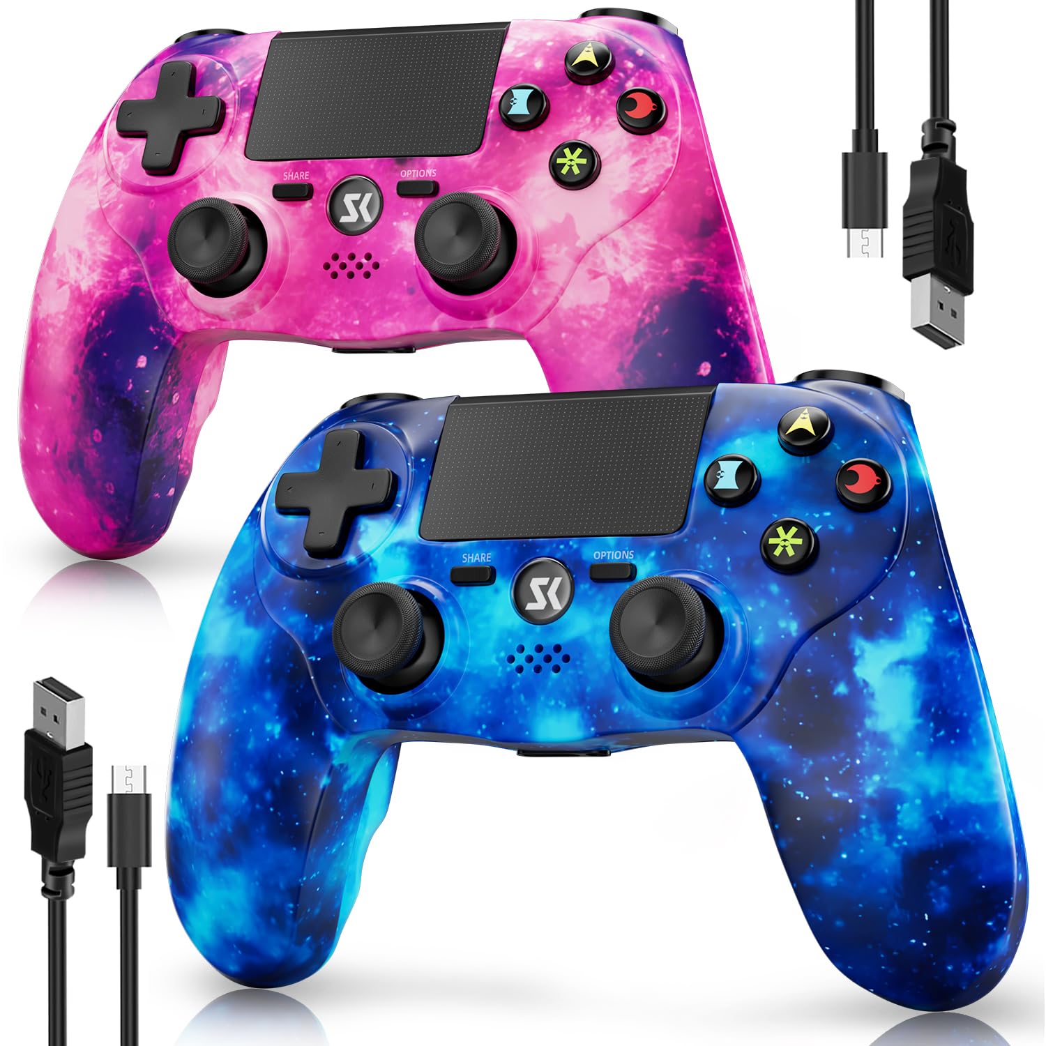 Wireless Controller 2 Pack for PS4 with Enhanced Features