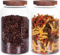 Large Glass Jar with Airtight Lid Set of 2 - Durable Pantry Canisters