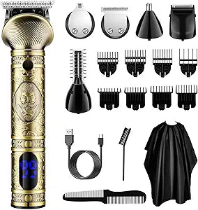 Beard Trimmer for Men - 6 in 1 Grooming Kit with LED Display