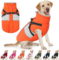 Dog Winter Coat XL with Built-In Harness - Waterproof Reflective