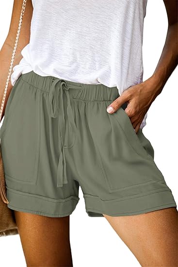 ONLYSHE Womens Casual Drawstring Shorts for Summer Comfort