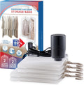 Hanging Vacuum Storage Bags 4 Pack - Space-Saving Closet Solution