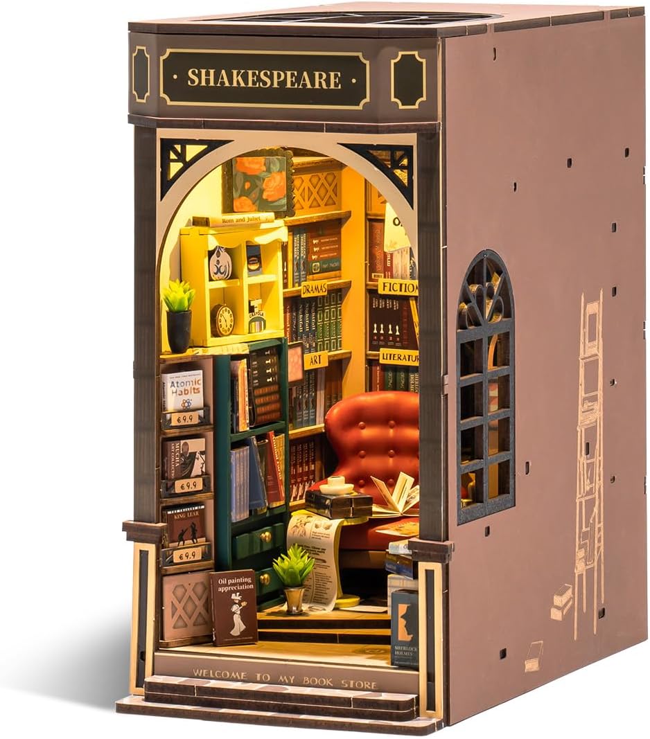 Rowood DIY Book Nook Kit for Adults - 3D Wooden Puzzle Decor