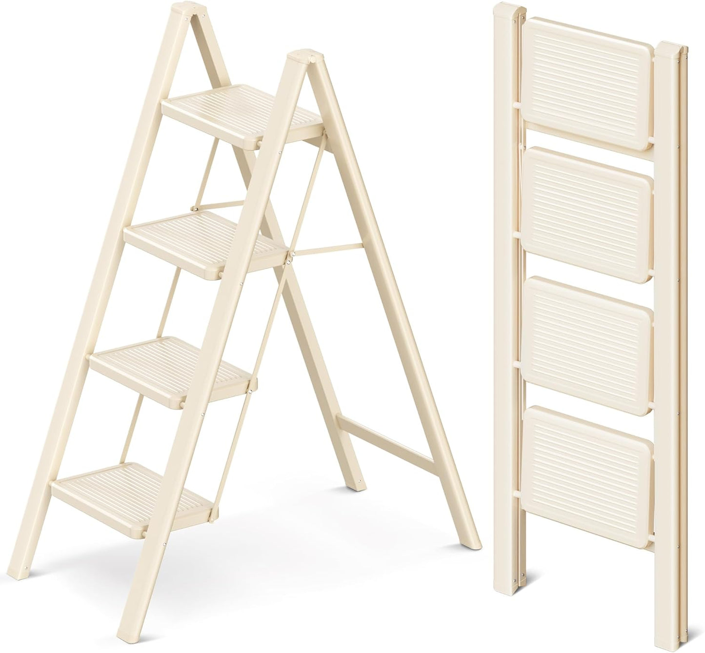 GameGem 4 Step Ladder with Wide Anti-Slip Pedal for Safety