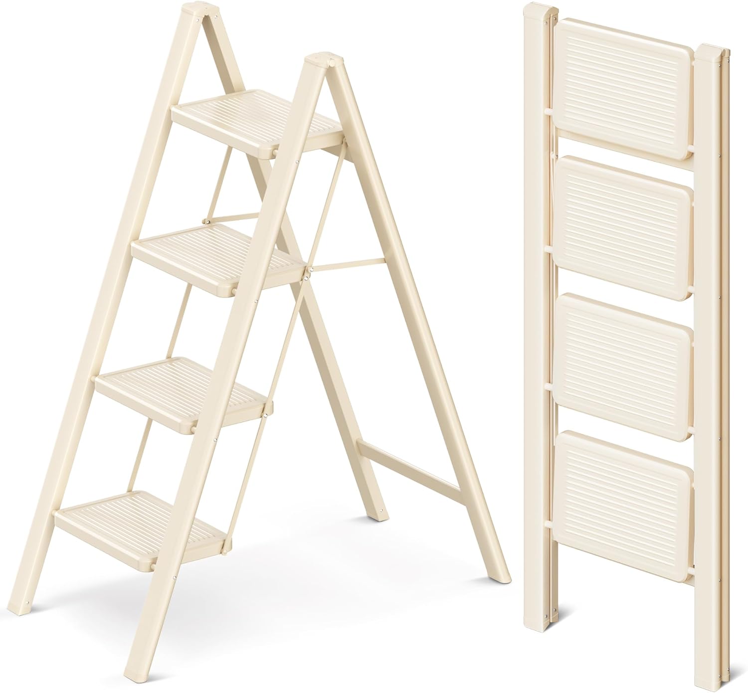 GameGem 4 Step Ladder with Wide Anti-Slip Pedal for Safety