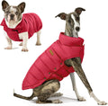 Dog Puffer Jacket Red 12/M - Lightweight Waterproof Winter Coat