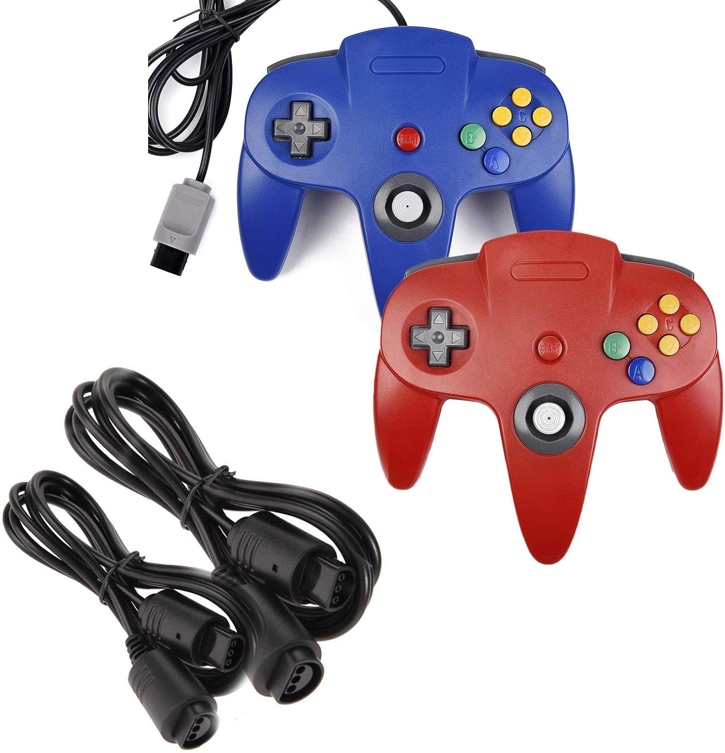 2 Pack Classic Controllers Bundle with 6FT Extension Cables for N64