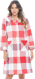 Casual Nights Floral Snap Front Flannel Duster - Cozy Lounger Use