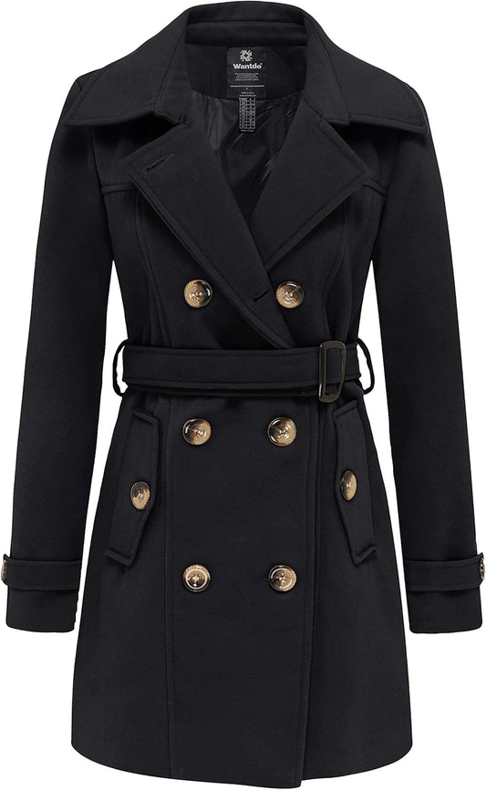 Wantdo Women's Double Breasted Pea Coat for Winter Style