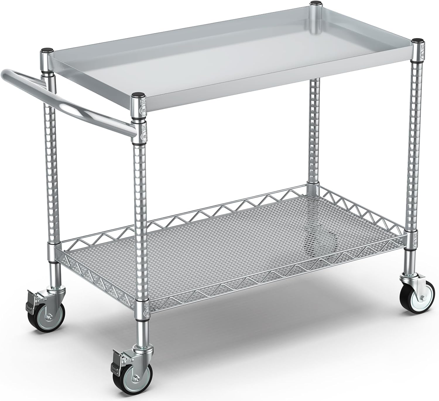 Leteuke 2 Tier Utility Tool Cart with Wheels for Heavy Duty Use