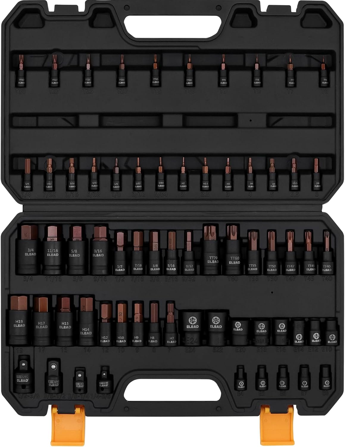 66-Piece Torx Bit & Hex Bit Socket Set for Automotive Mechanics