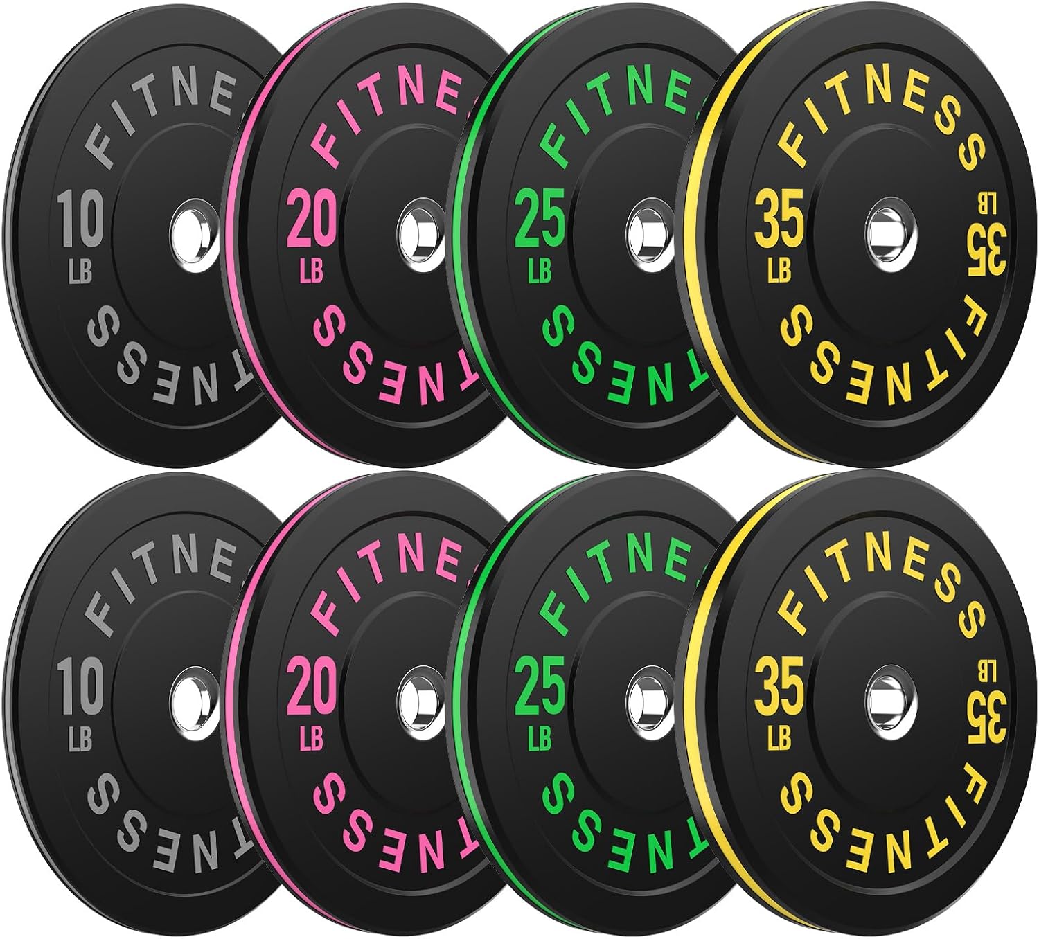 Bumper Plates 2-Inch Olympic Weight Plate Set for Strength Training