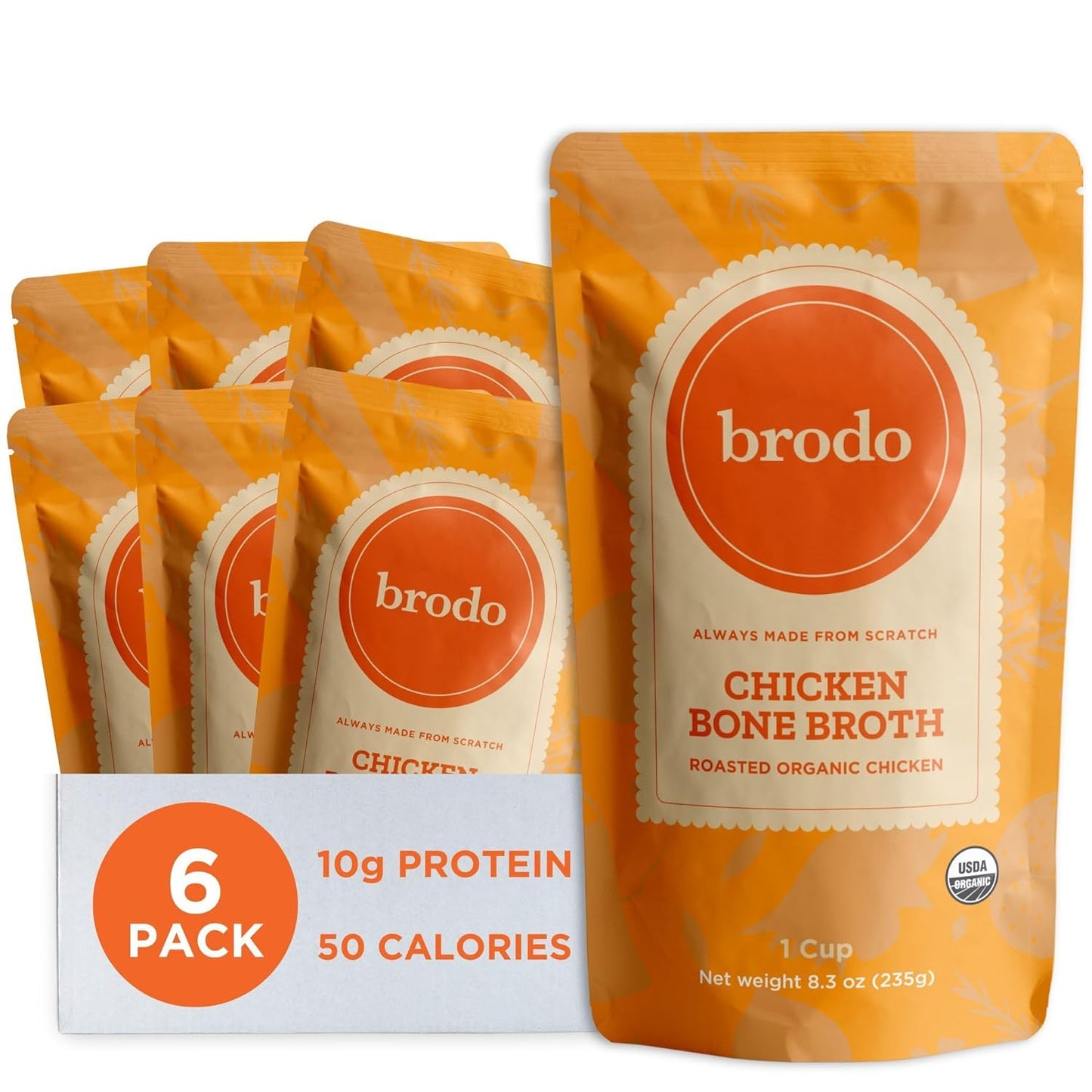 Organic Chicken Bone Broth | Nutrient-Packed Single Serve Pouches