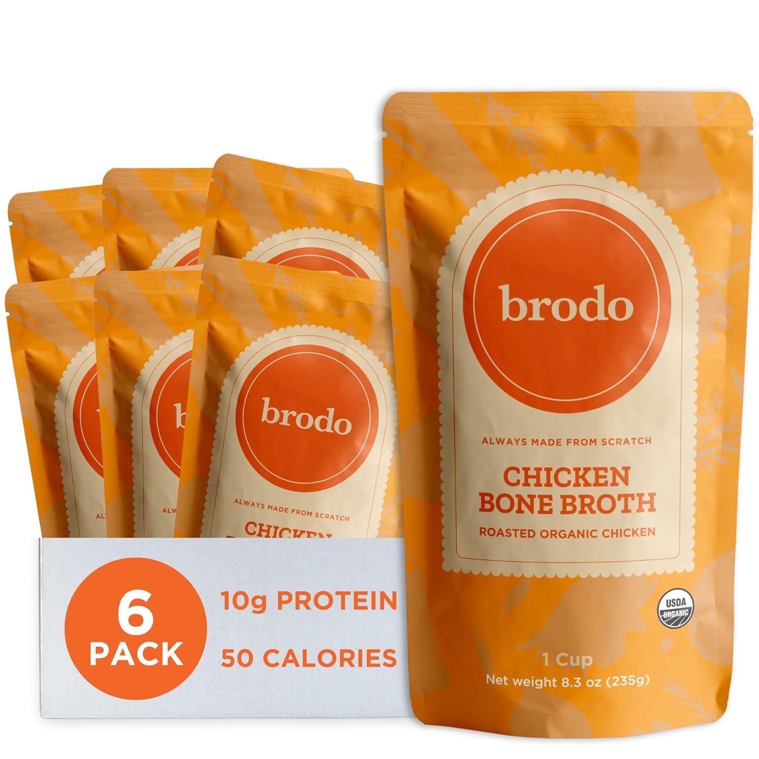 Organic Chicken Bone Broth | Nutrient-Packed Single Serve Pouches