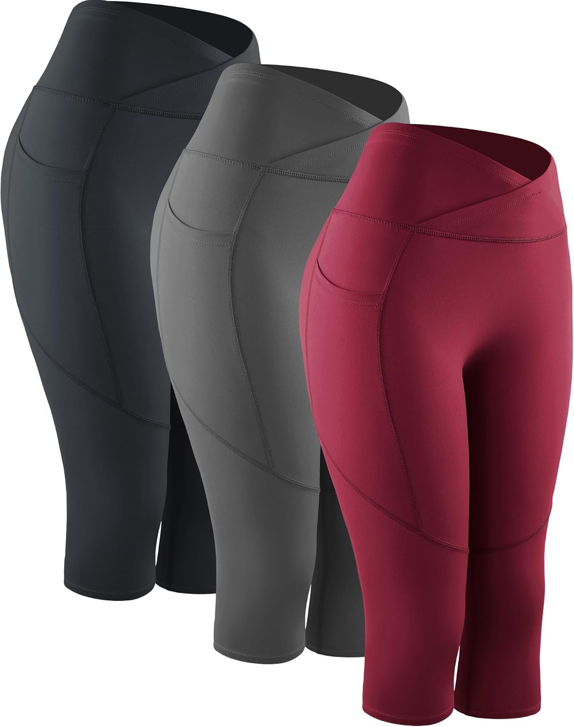 NELEUS Women's Yoga Running Capris with Tummy Control Design